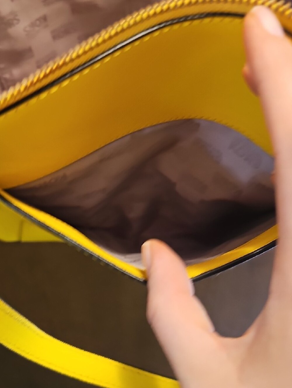 Michael Kors Bright Yellow Leather Tote with MK Charm - Picture 8 of 11